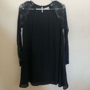 Black, lace sleeve dress